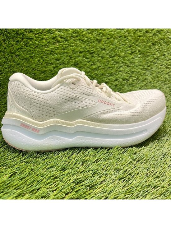 Brooks Shoes - Brooks Ghost Max 2 Womens Size 8.5 Ivory White Athletic Running Shoes Sneakers